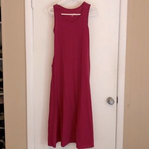 SOFT SURROUNDINGS pink sleeveless maxi dress with pockets sz XS